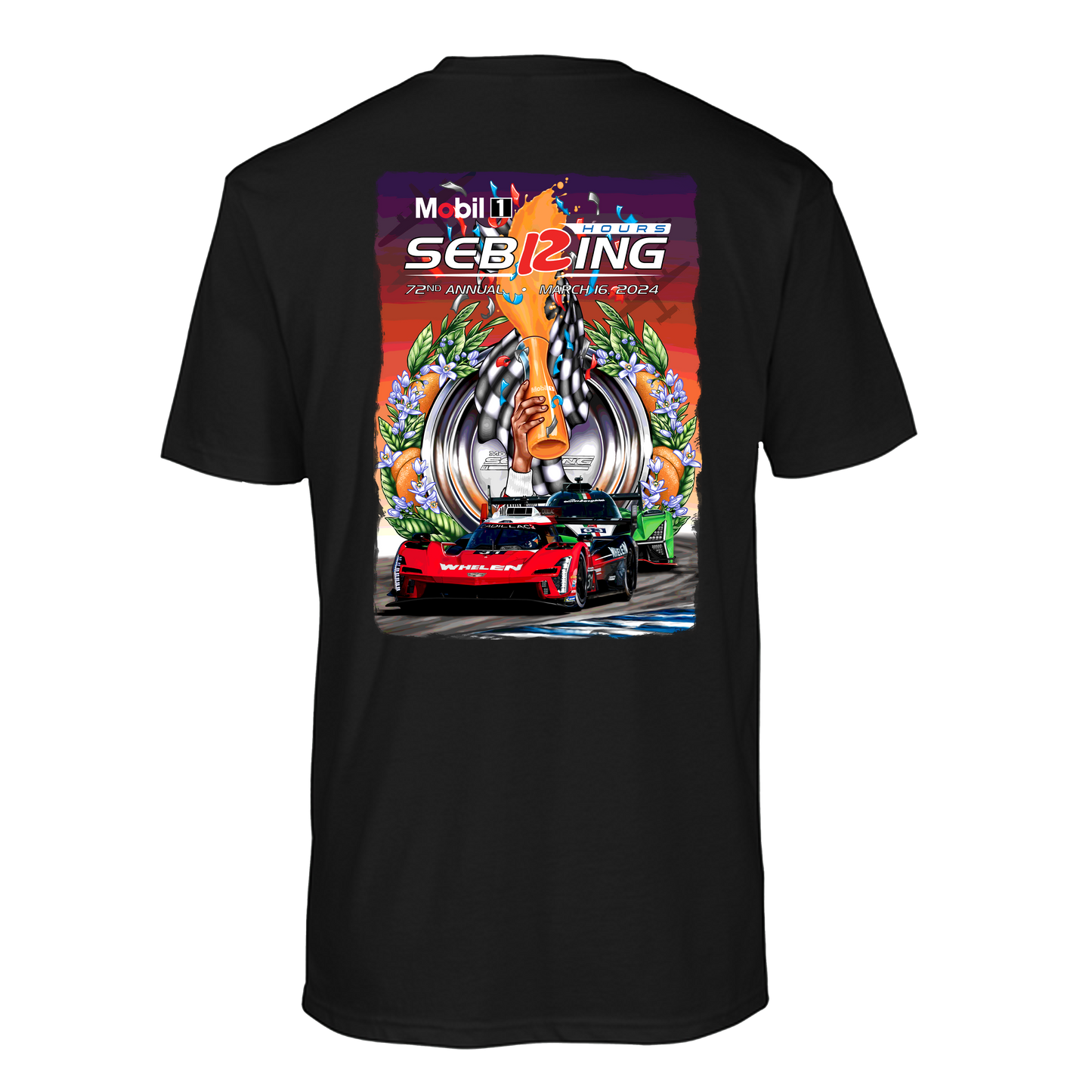 2024 12 Hours of Sebring Poster Tee - Black