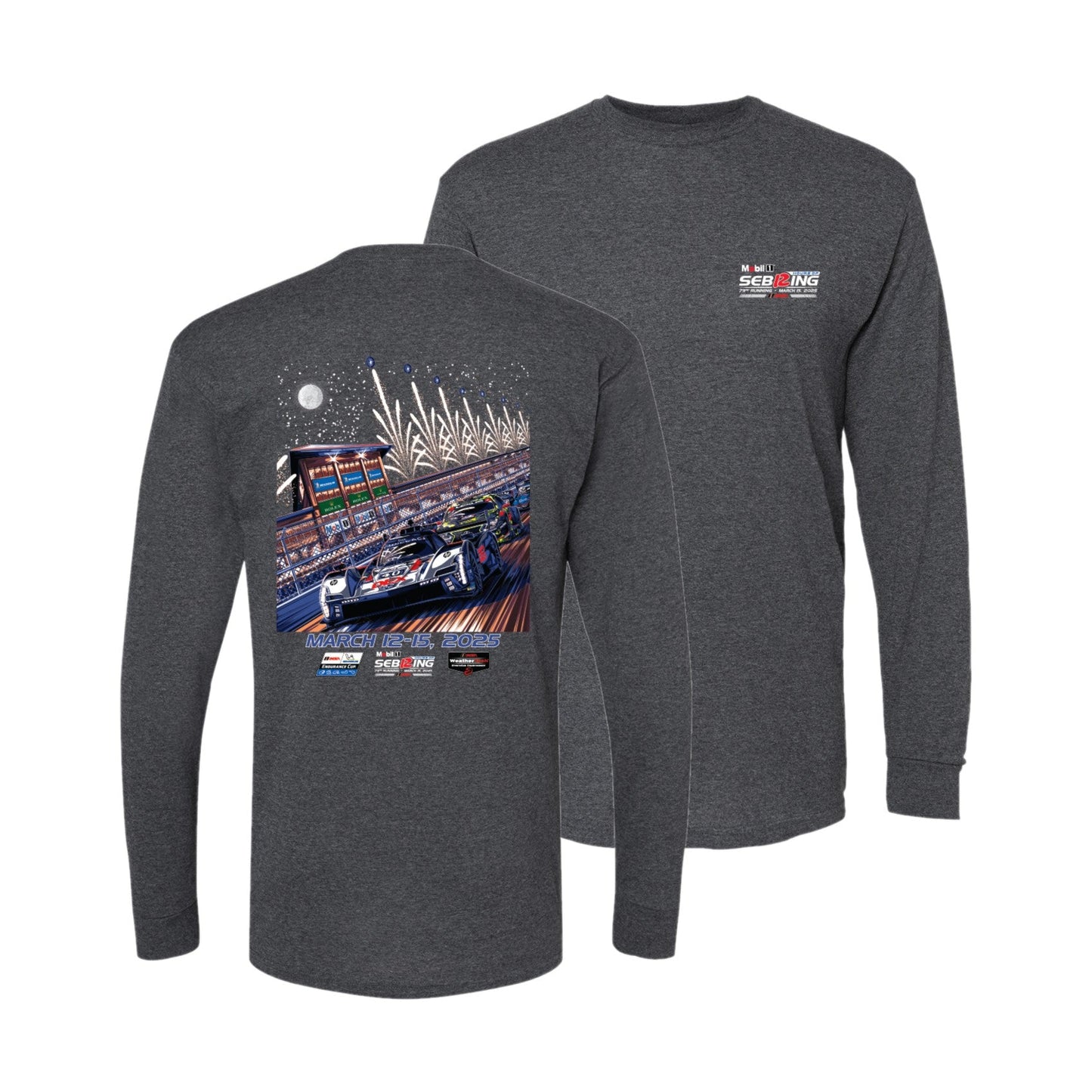 2025 Sebring Long Sleeve Event Tee - Charcoal