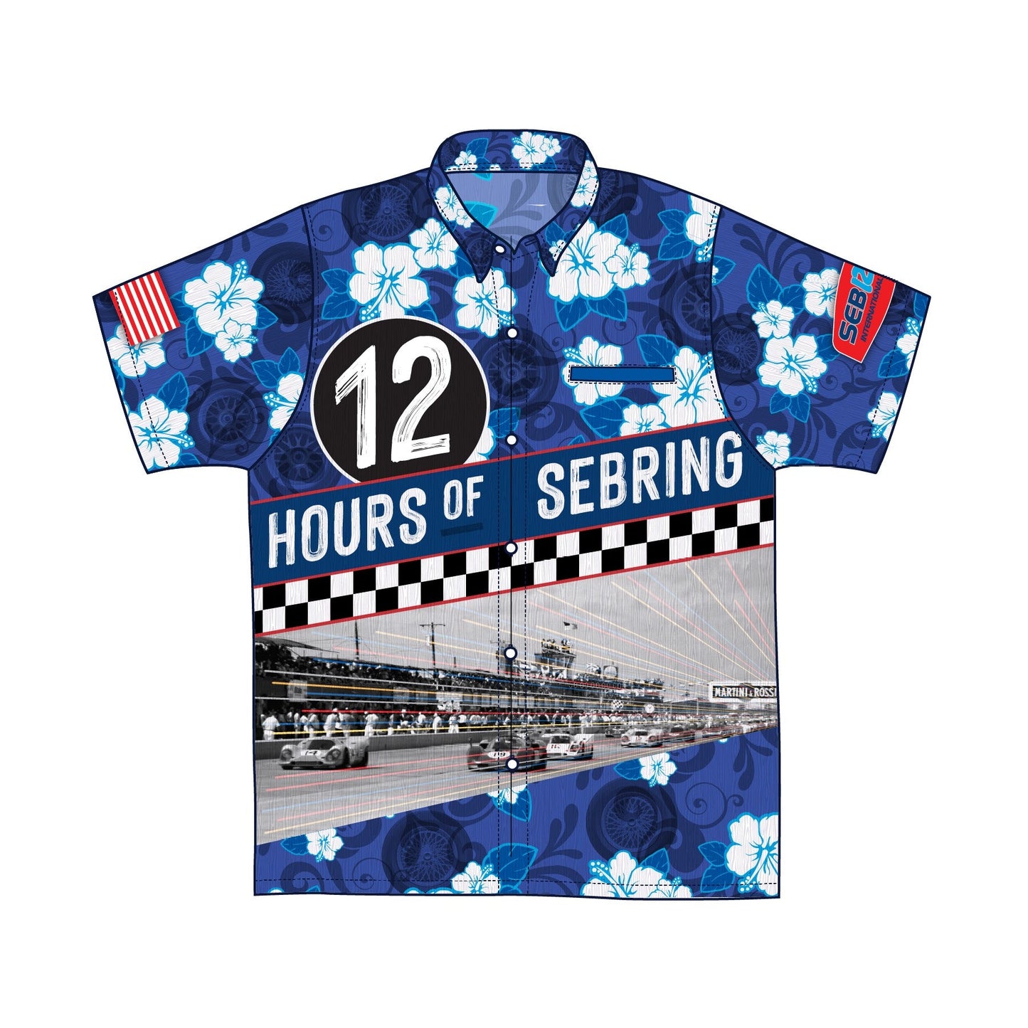 Sebring Track Aloha Shirt - Blue