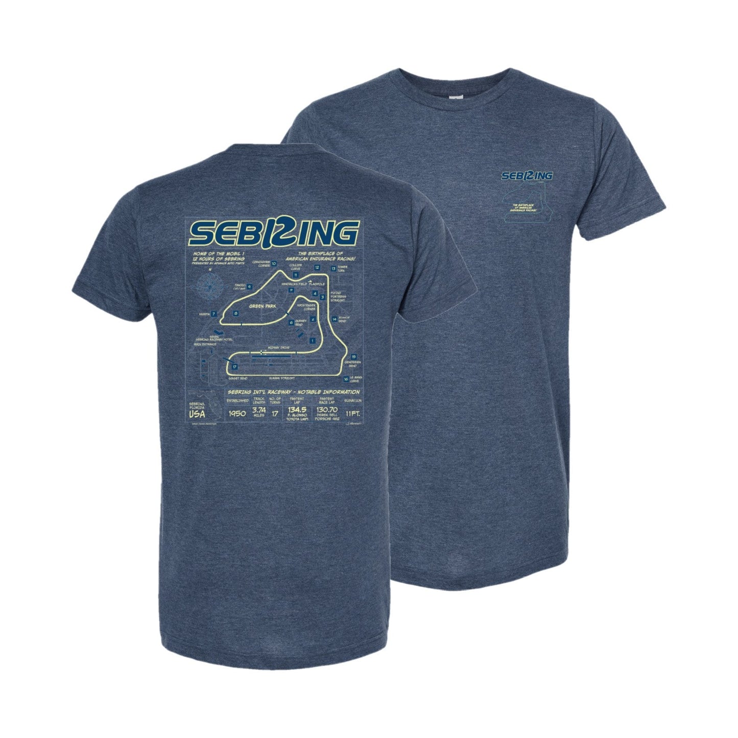 Sebring Blueprint Tee - Heather Denim
