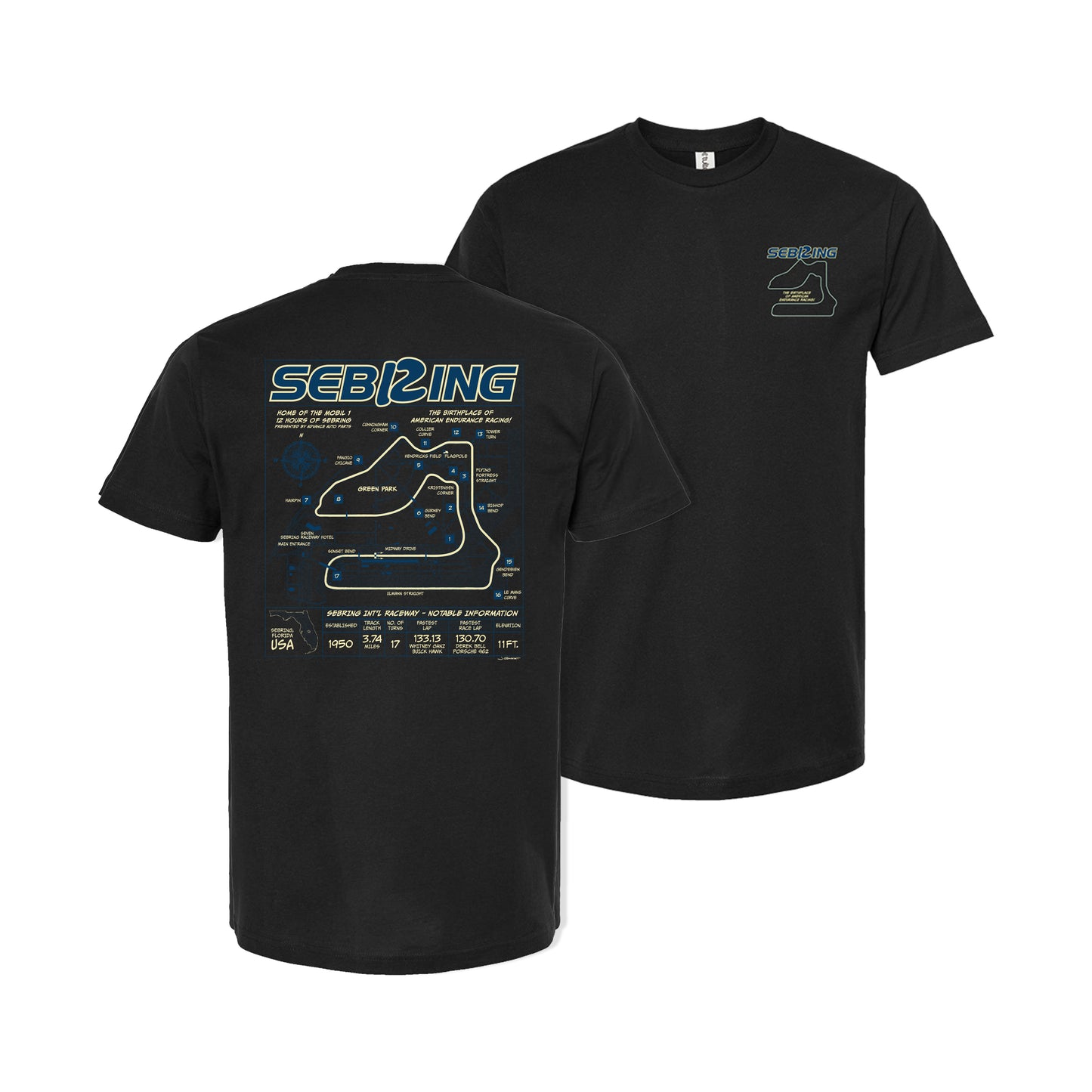 Sebring Blueprint Tee - Black