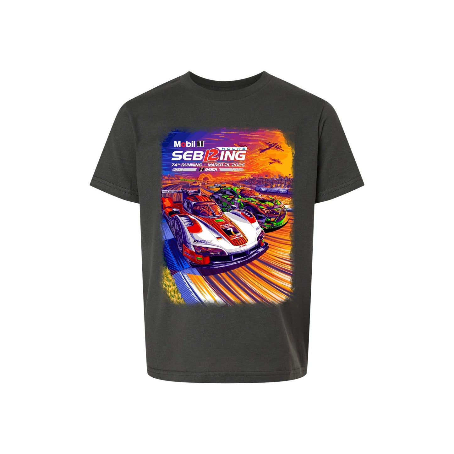 2026 Sebring Event Youth Tee - Charcoal