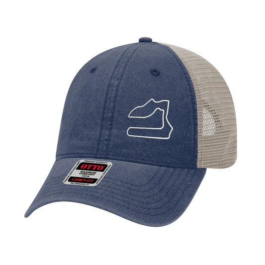 Sebring Track Outline Meshback Hat - Navy/Khaki