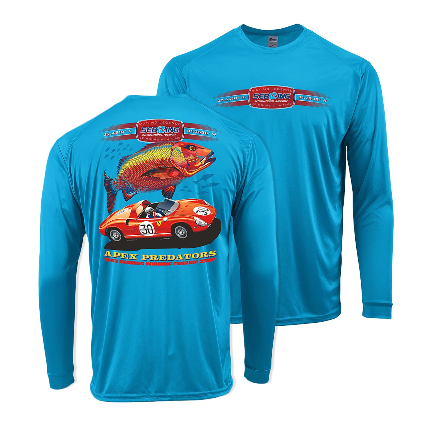Sebring Long Sleeve Performance Fishing Shirt - Turquoise