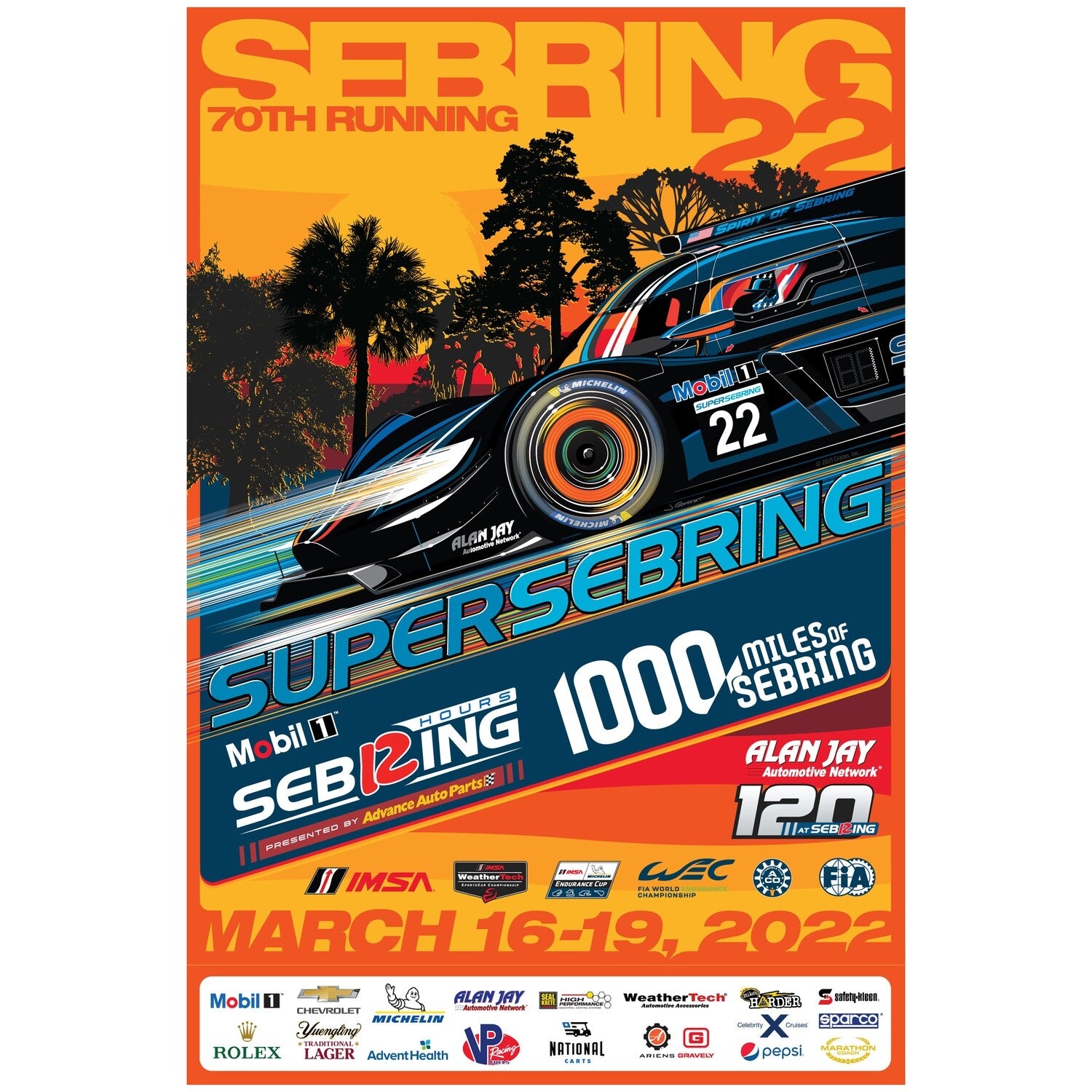 2022 Poster 70th 12 Hours of Sebring Sebring PX
